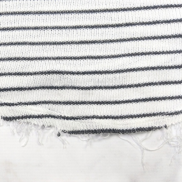 BDG Black & White Striped fringe Top - Picture 6 of 7